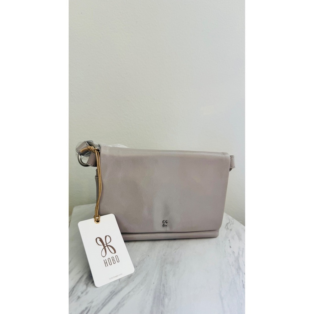 HOBO Winn Belt and Crossbody Leather Bag, Light Gray,‎ Concerts/Sport Events NWT